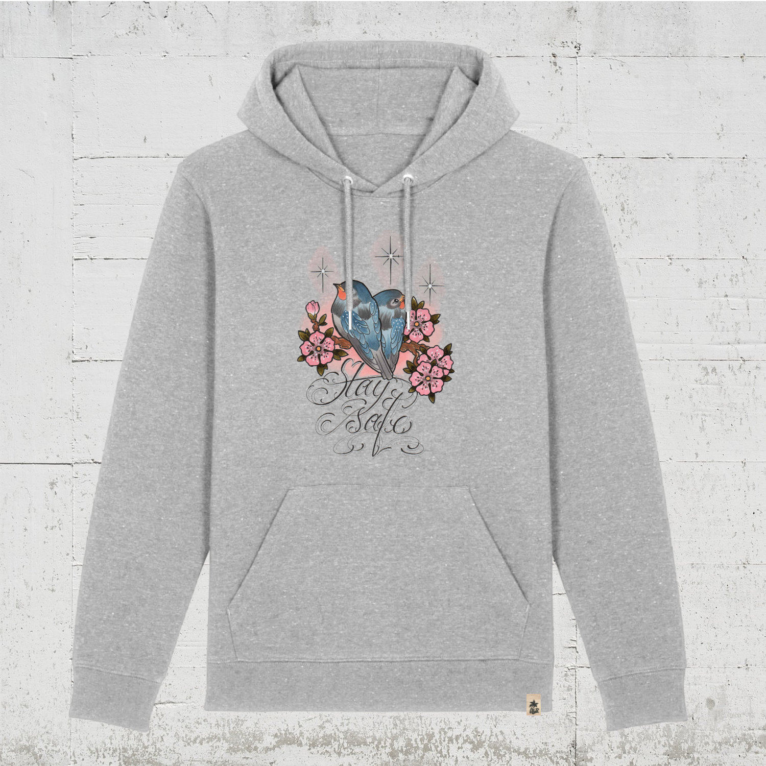 Cutekarin - Stay Safe |  Bio Hoodie unisex HLP Artists heather grey
