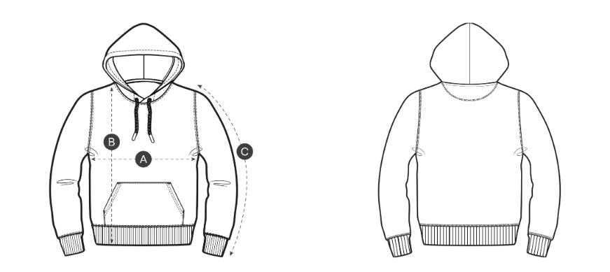 Maßskizze Unisex Hoodie Medium Fit