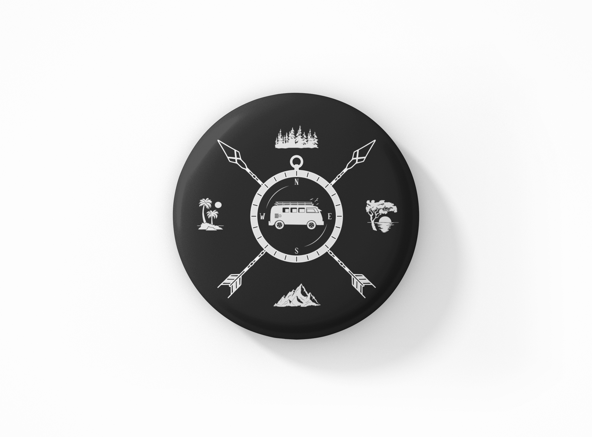 Van On Tour | Button mit Nadel oder Magnet