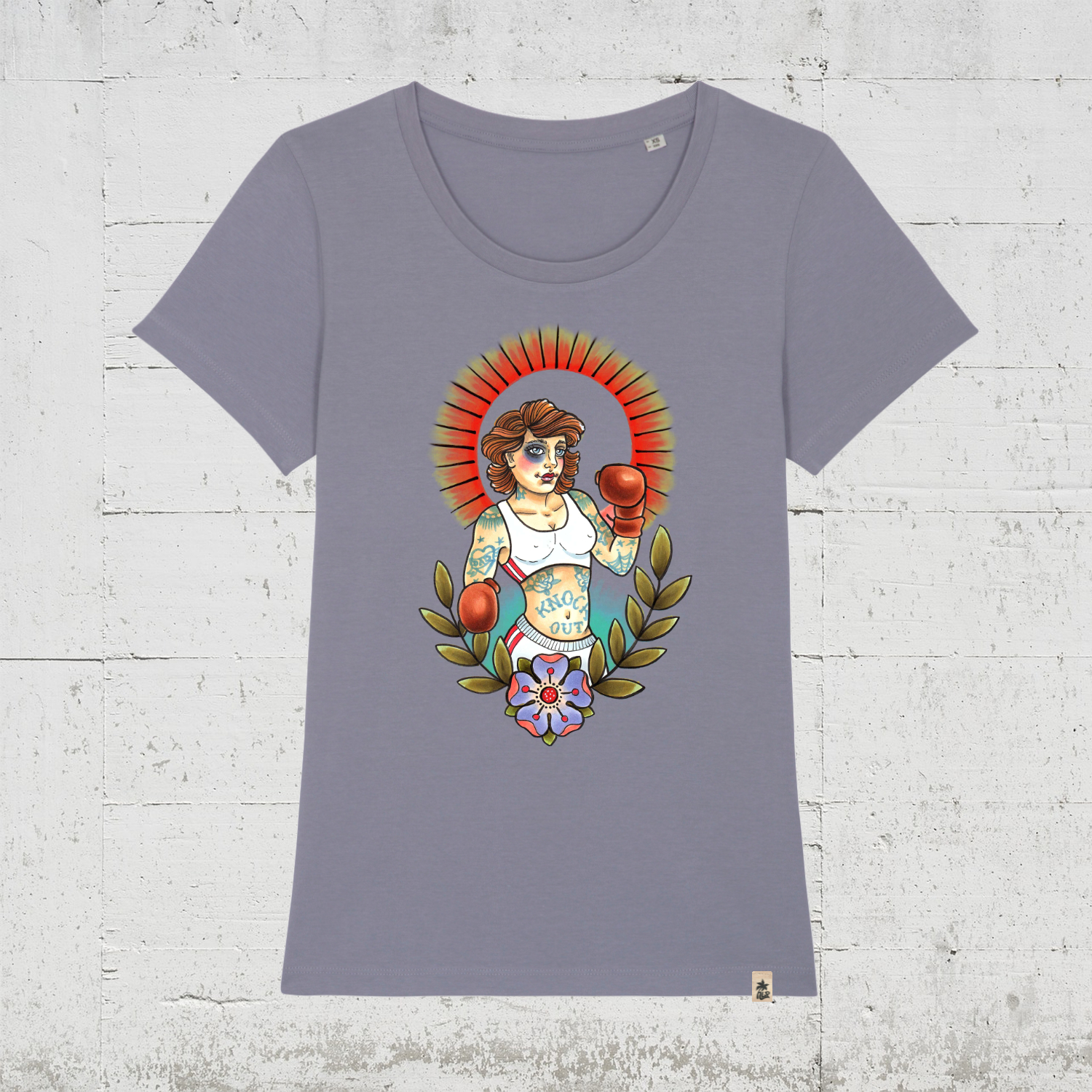 Cutekarin - Knock Out | Bio T-Shirt Women HLP Artists lava grey
