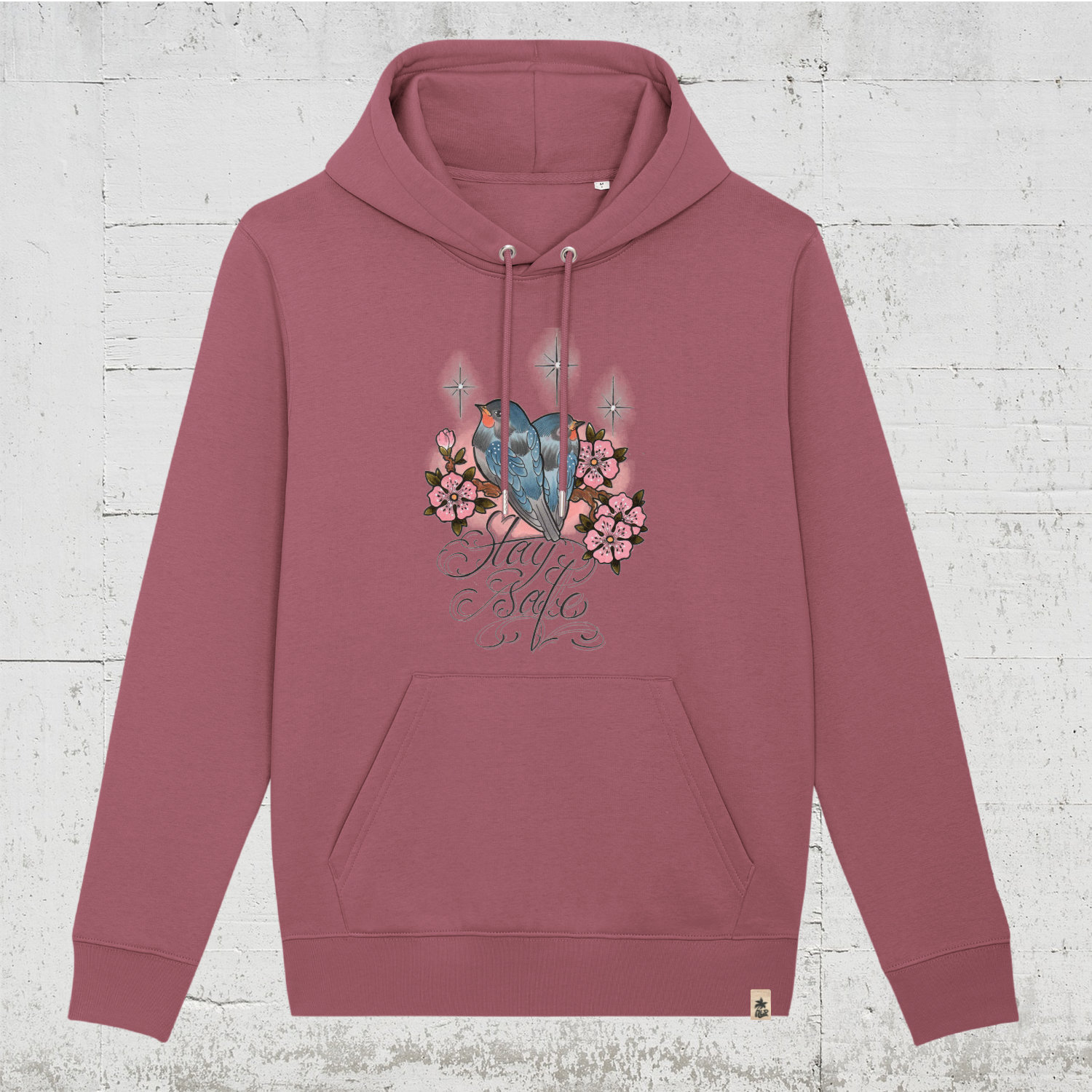 Cutekarin - Stay Safe |  Bio Hoodie unisex HLP Artists hibiscus rose