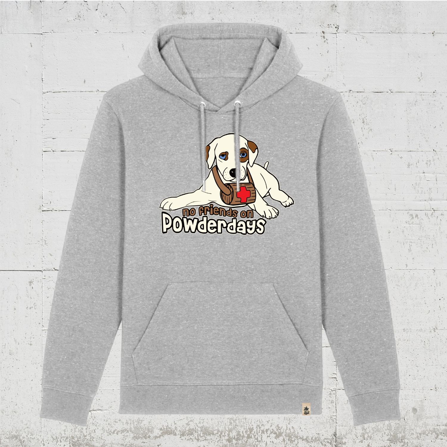 No Friends On Powderdays | Bio Hoodie unisex heather grey