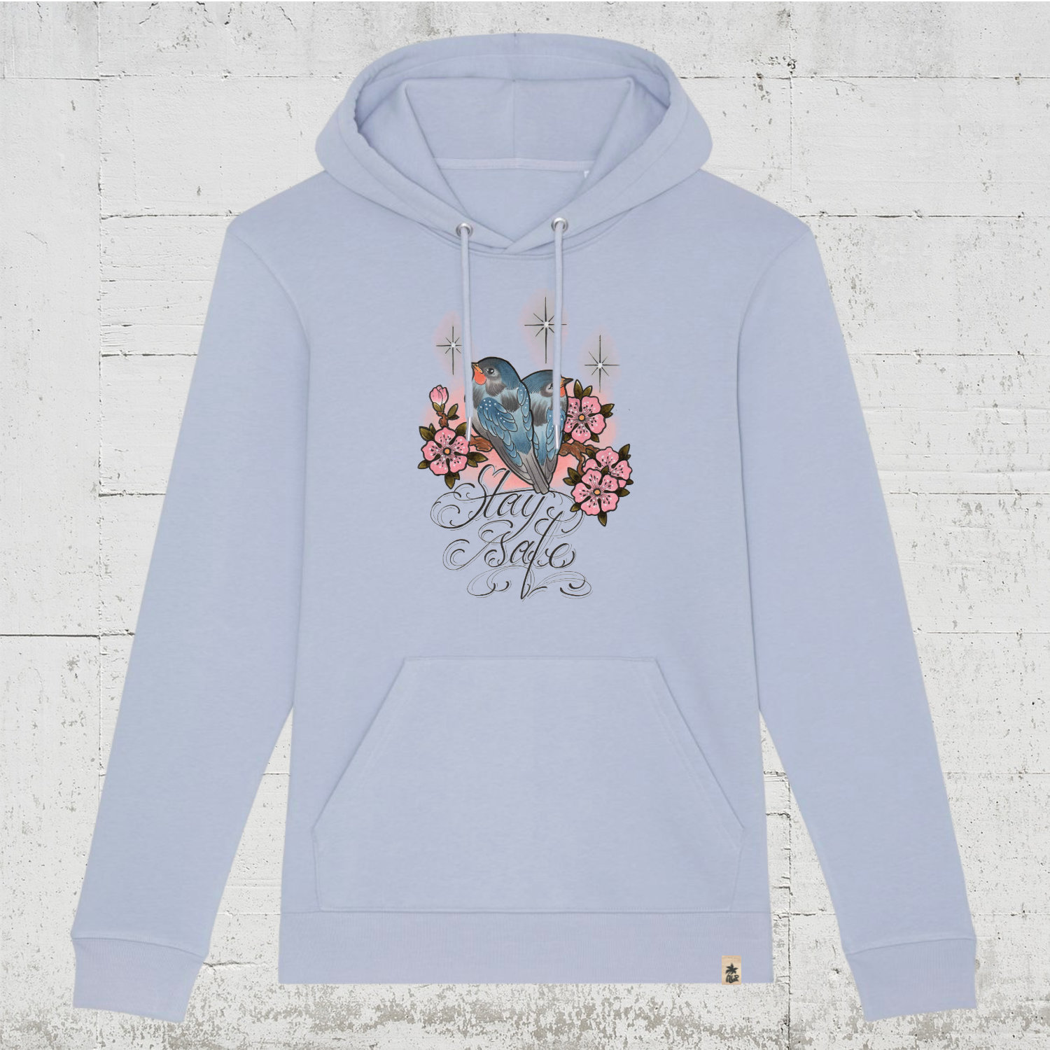 Cutekarin - Stay Safe |  Bio Hoodie unisex HLP Artists serene blue