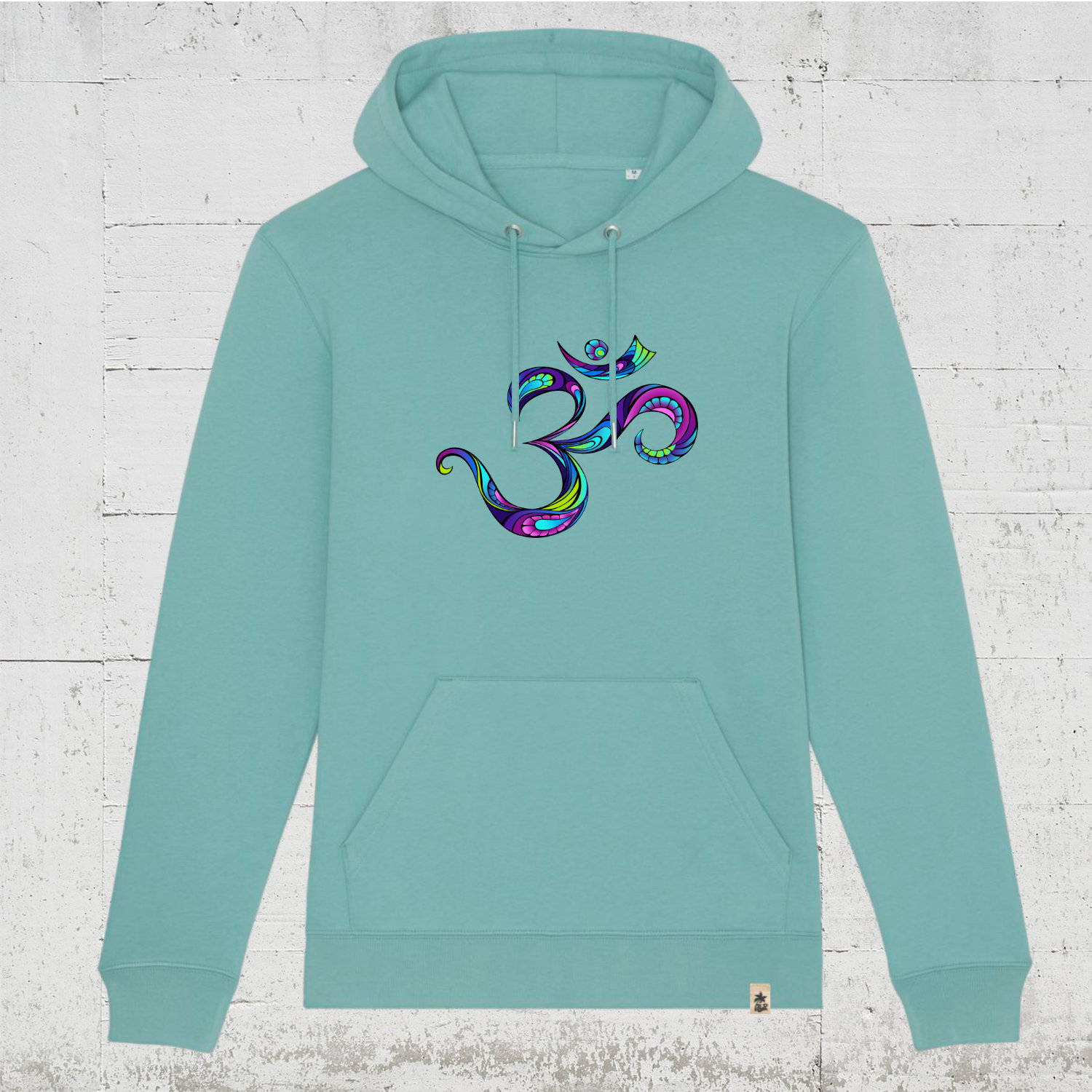 Yoga Om | Bio Hoodie unisex teal monstera