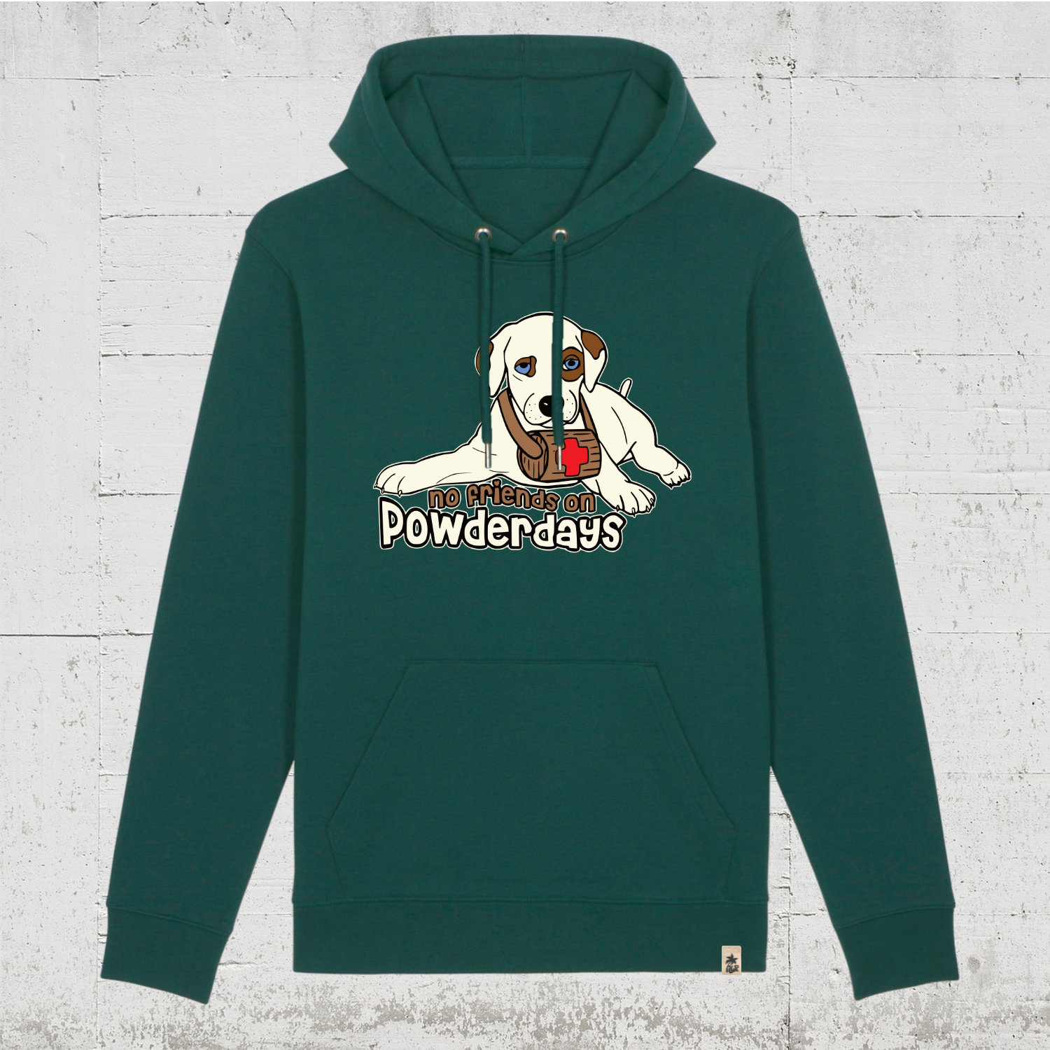 No Friends On Powderdays | Bio Hoodie unisex glazed green