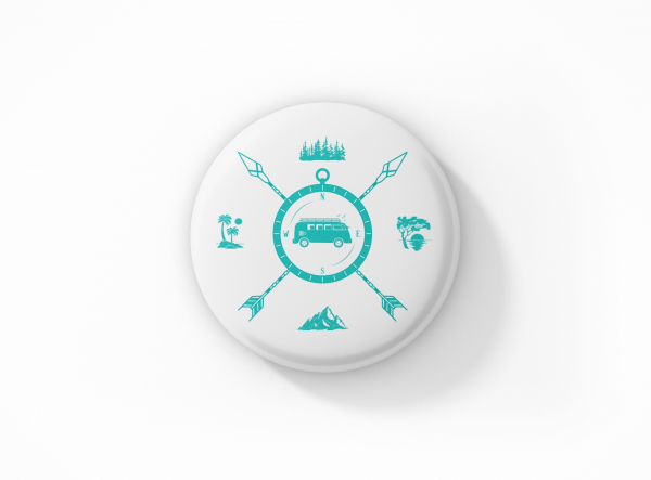 Van On Tour | Button mit Nadel oder Magnet