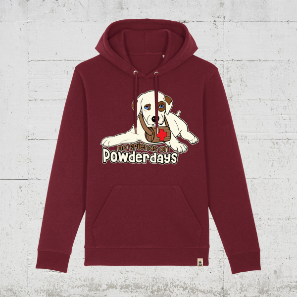 No Friends On Powderdays | Bio Hoodie unisex burgundy