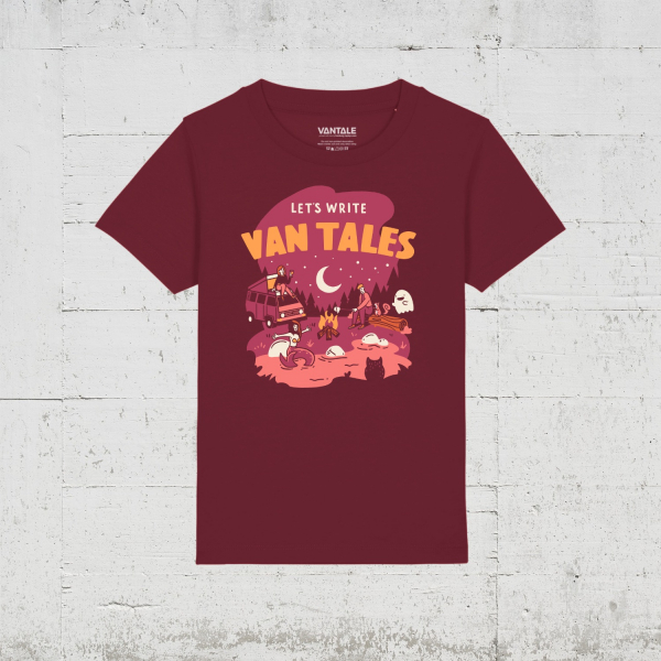 VANTALE Let's Write Van Tales | Bio T-Shirt Kids - burgundy