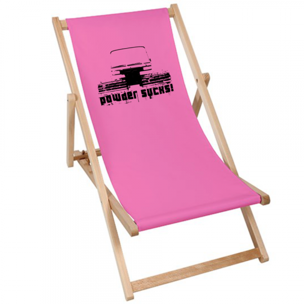Powder Sucks! | Liegestuhl Deck Chair - pink