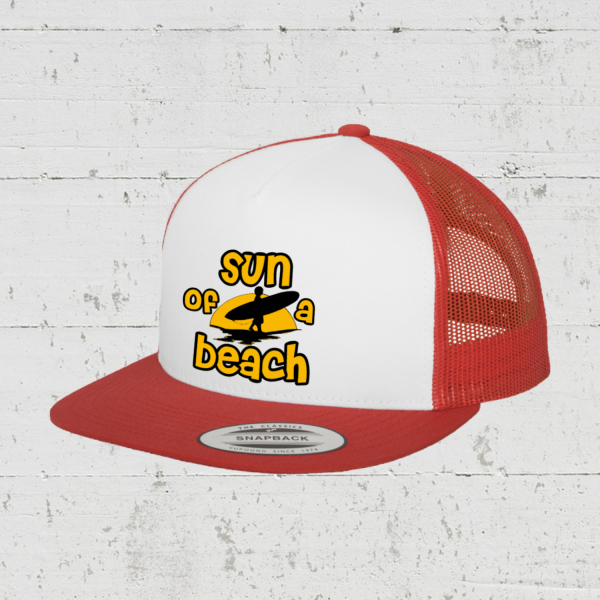 Sun Of A Beach | Trucker Cap front - red white red