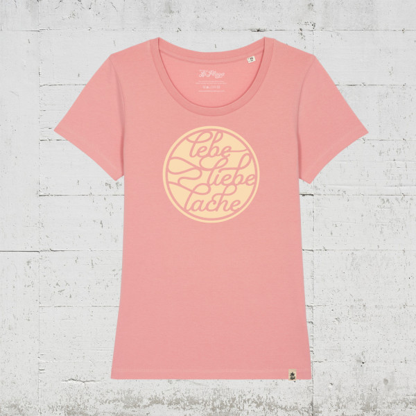 About Paper - lebe, liebe, lache | Bio T-Shirt Women HLP-Artists - canyon pink