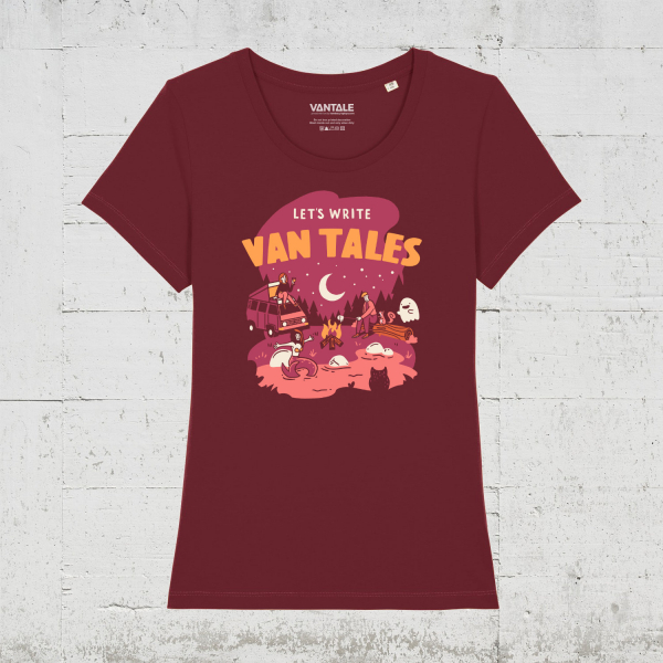 VANTALE Let's Write Van Tales | T-Shirt Women - burgundy