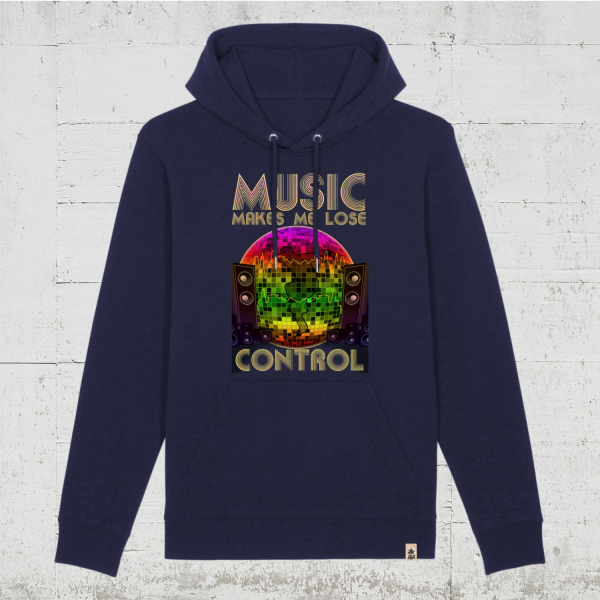 Music Makes Me Lose Control | Bio Hoodie unisex french navy
